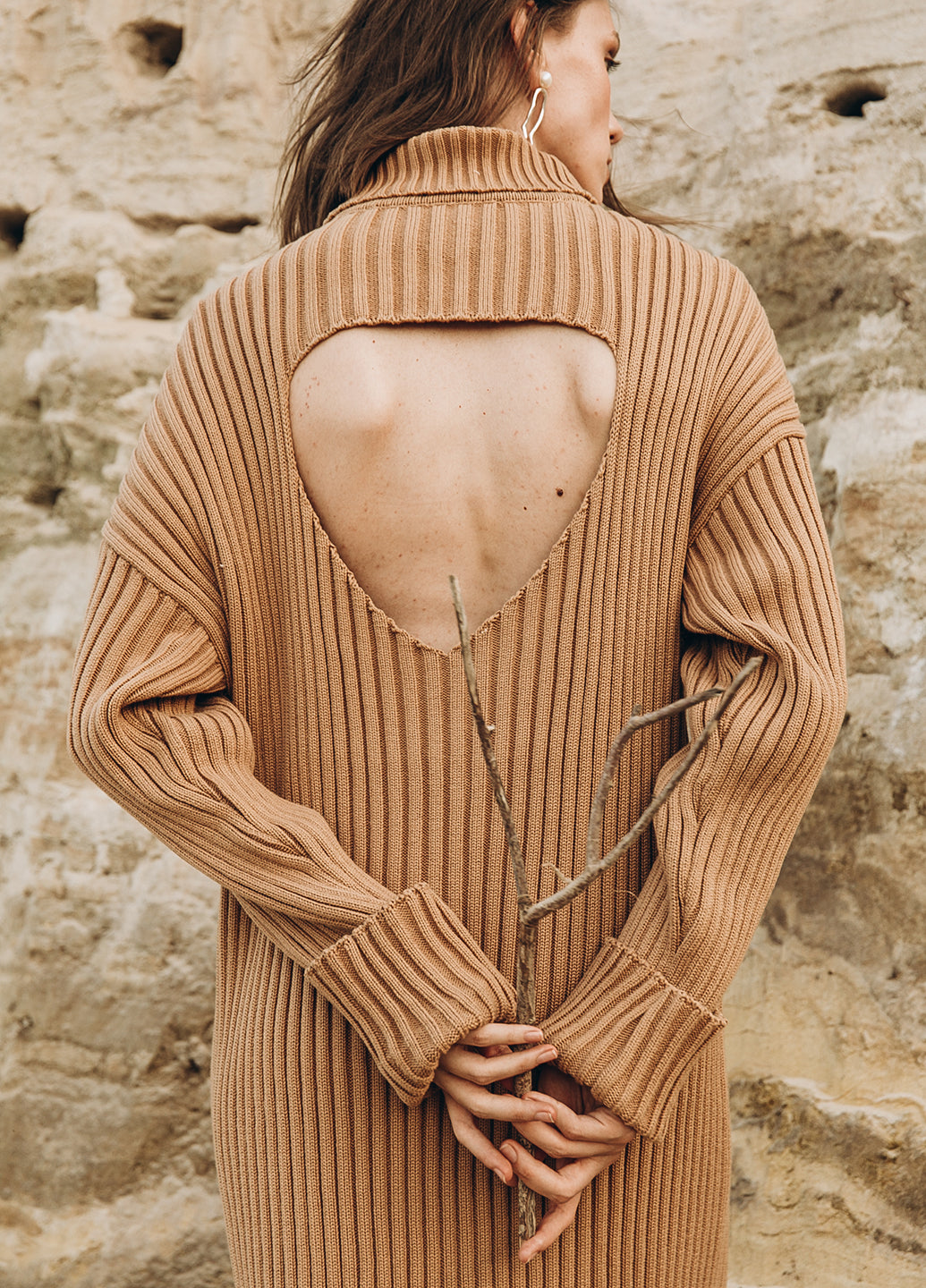 Сукня рубчик "Відкрита спинка"