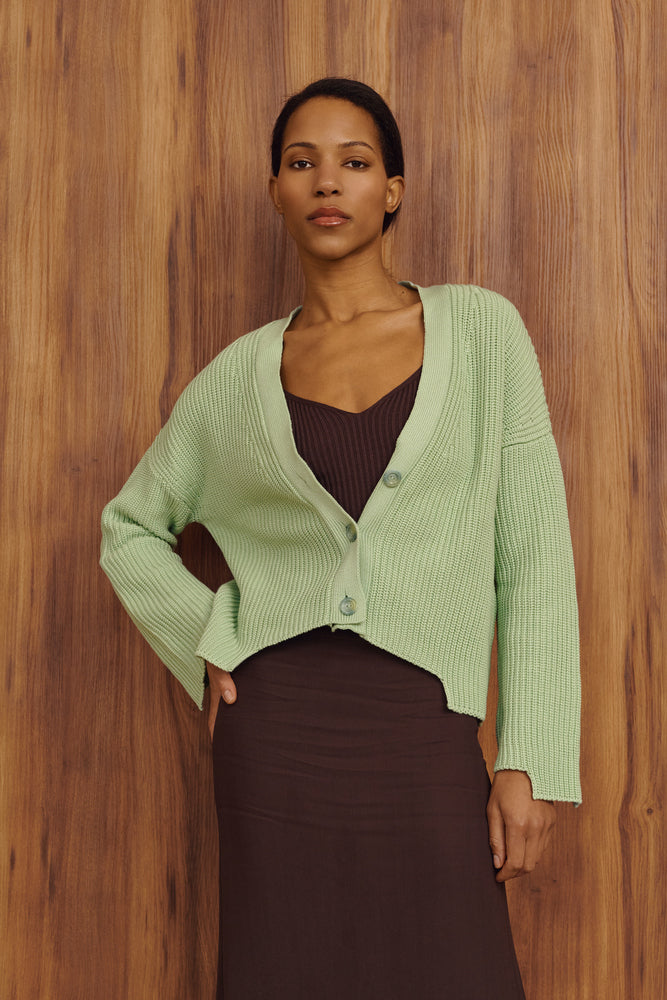 Cropped cardigan "Corn"