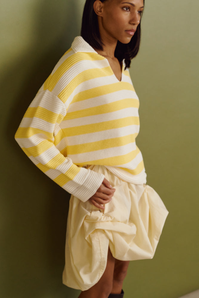 Oversized striped polo shirt