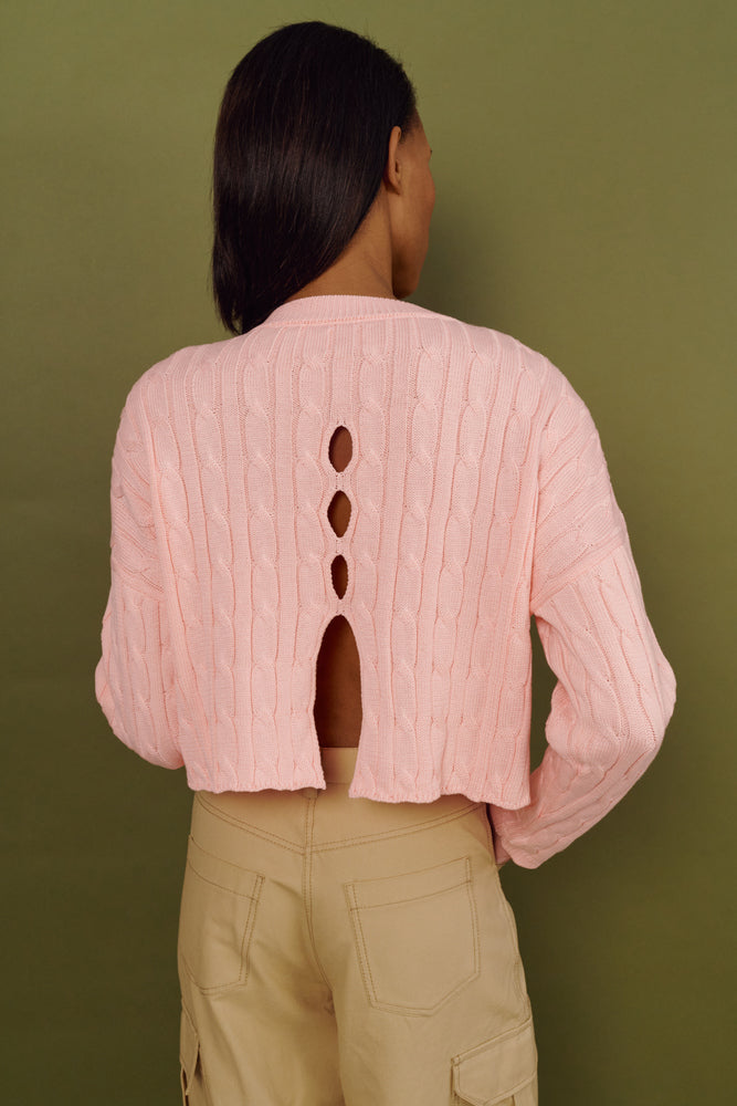 Укорочений светр косичка