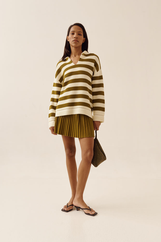 Oversized striped polo shirt