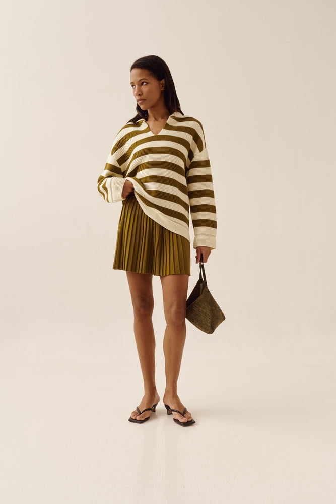 Oversized striped polo shirt