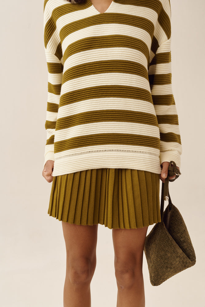 Oversized striped polo shirt