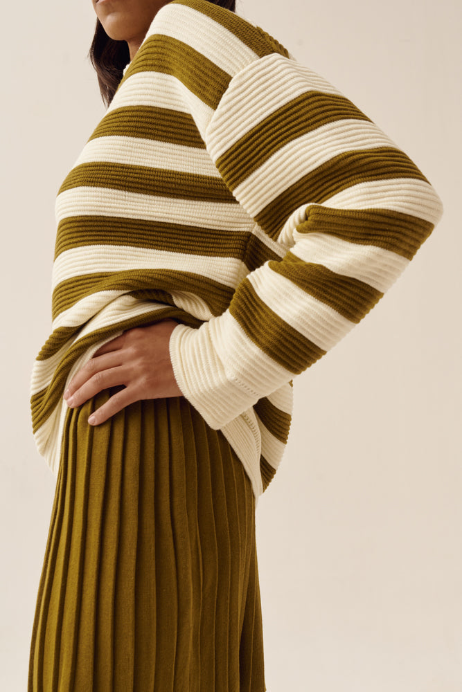 Oversized striped polo shirt
