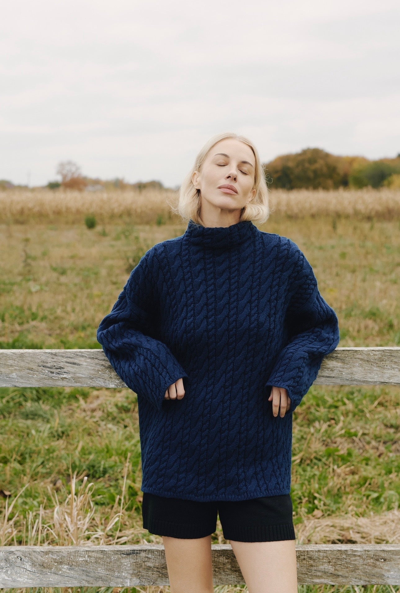 Wool sweater with braids