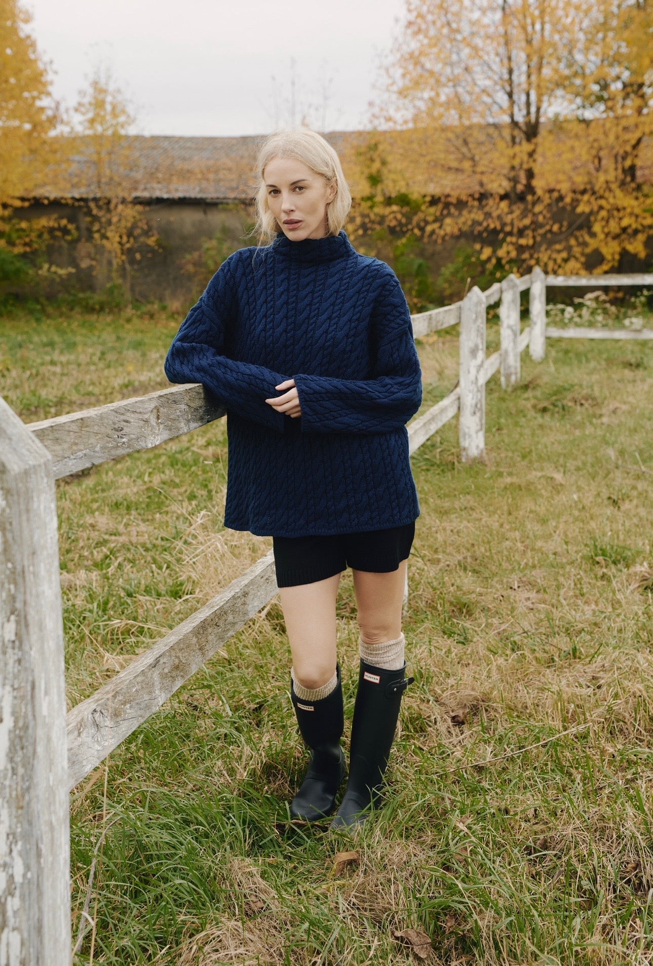 Wool sweater with braids