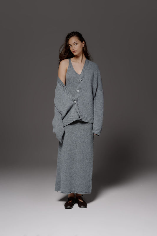 Oversized lambswool cardigan