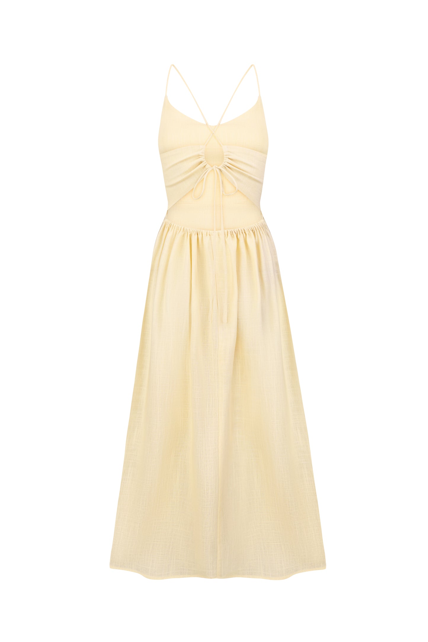 Linen dress with ties