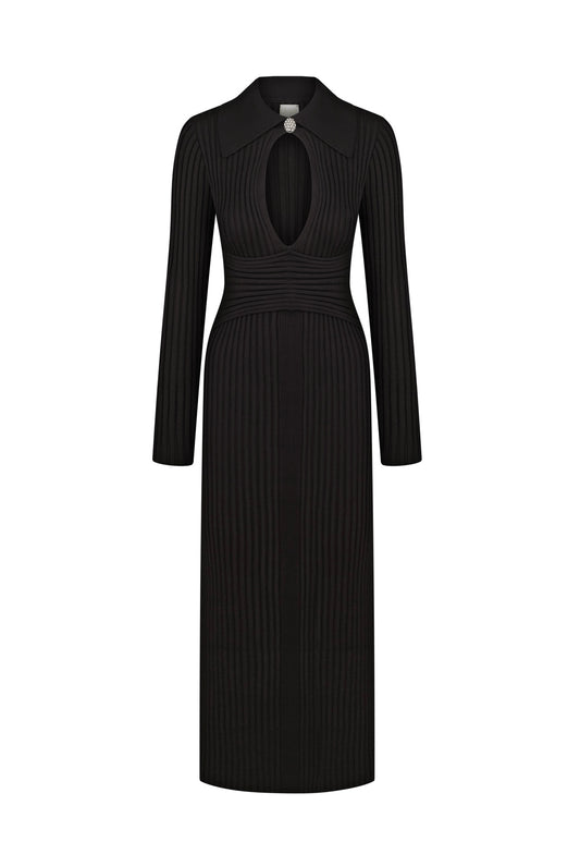 Сукня максі з брошкою