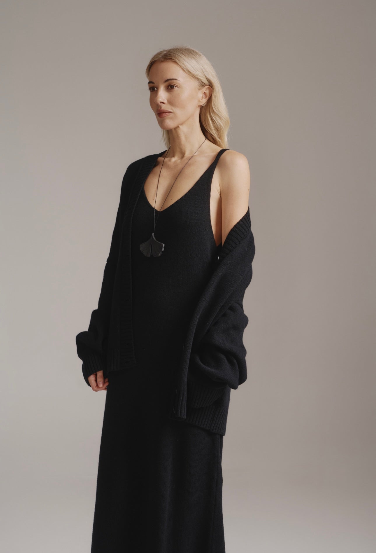 Сукня максі без рукавів з вовни ягня