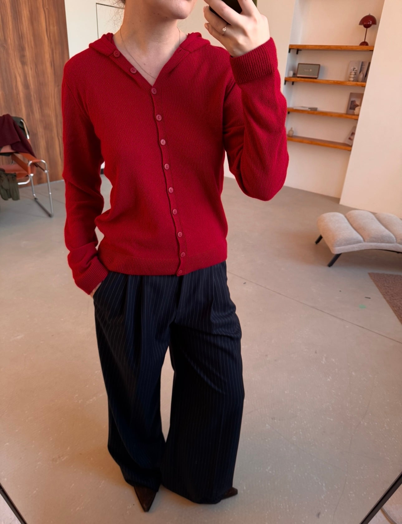 Кофта з капішоном на гудзиках