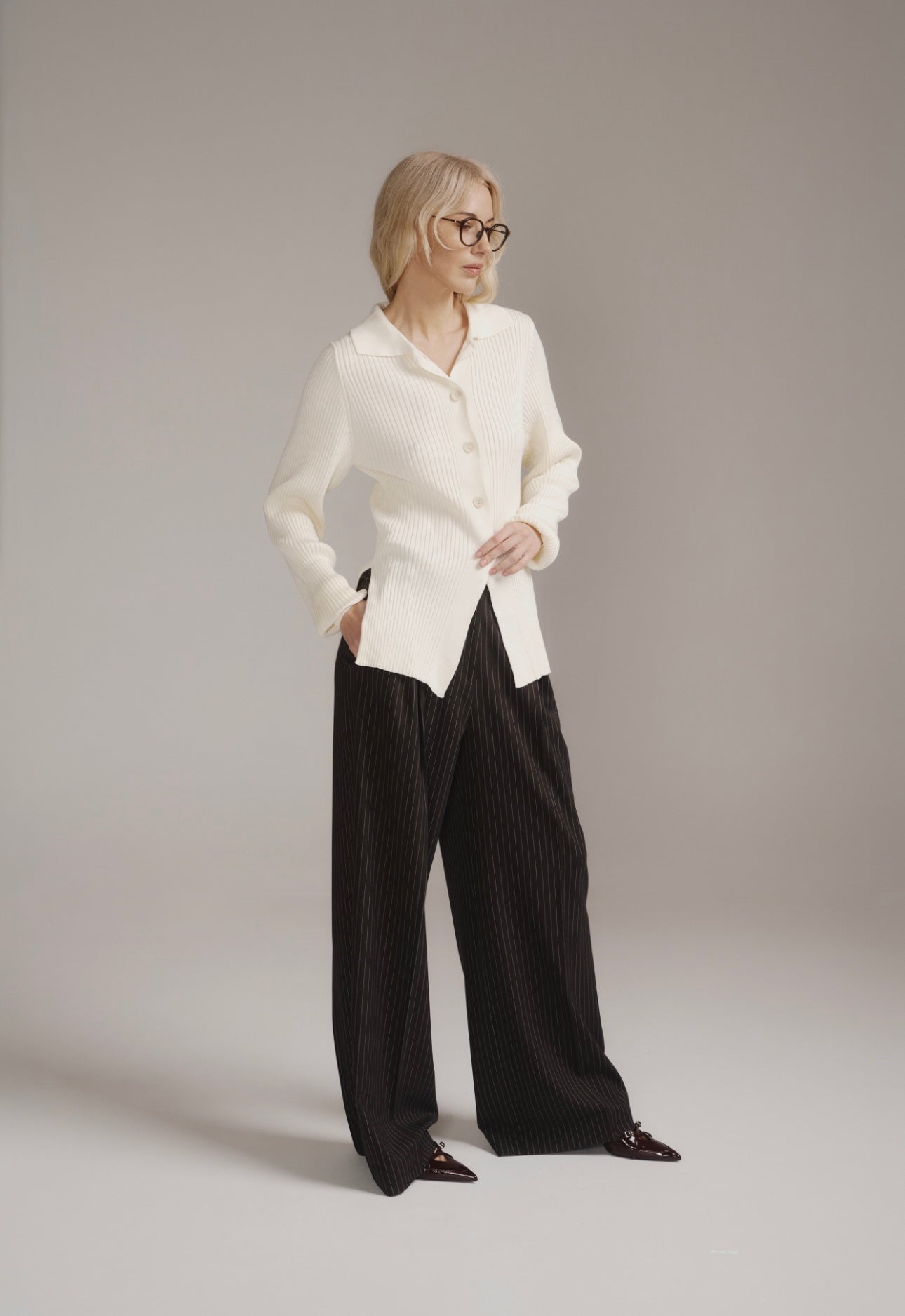 Сорочка в рубчик