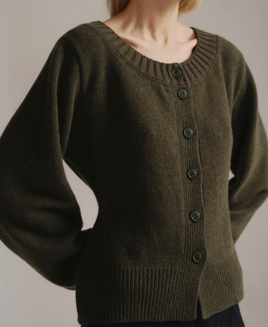 Кардиган з вовни ягня укорочений