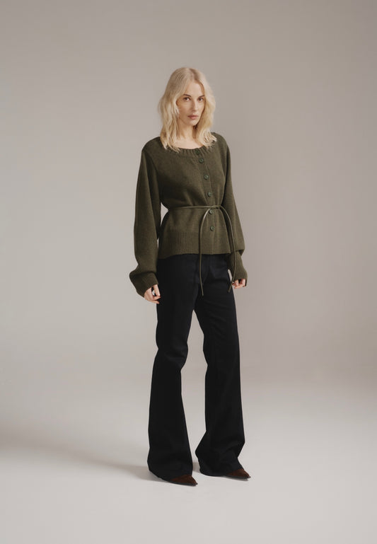 Кардиган з вовни ягня укорочений