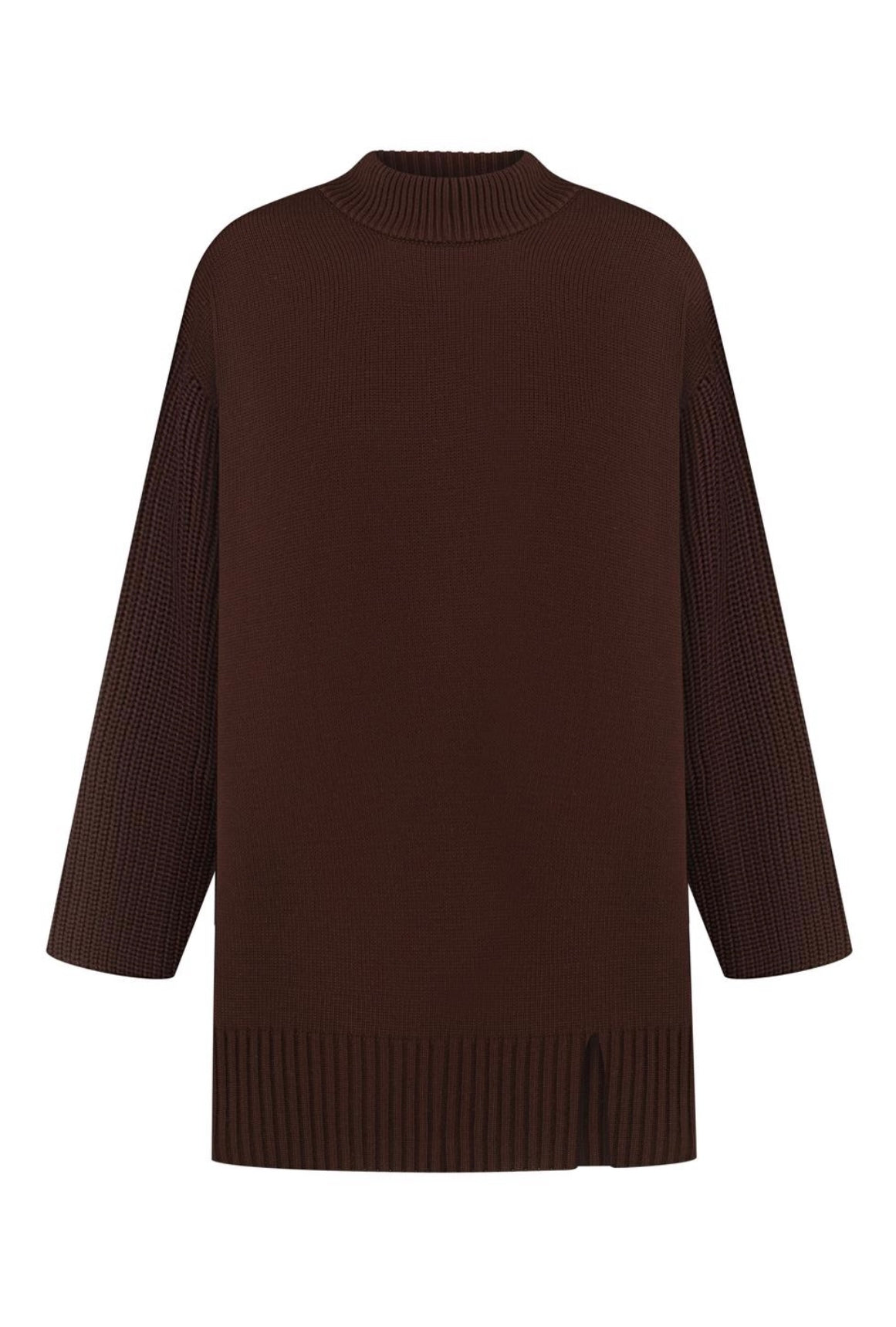 Sweater dress with slit